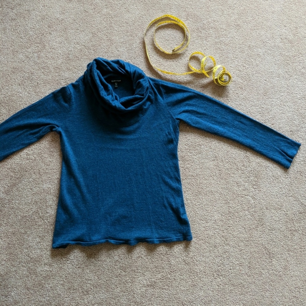 Eileen Fisher merino wool cowl sweater -S